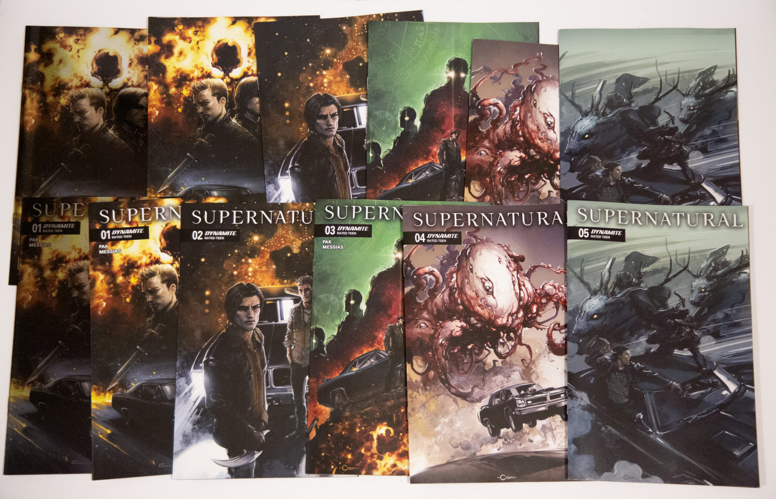 SUPERNATURAL #1-5 comic set – all the Clayton Crain variants! – 12