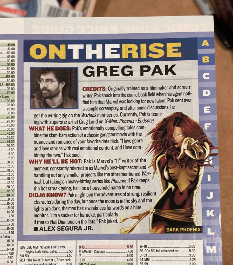 Wizard Magazine says I'm “ON THE RISE” – in 2005 | Greg Pak
